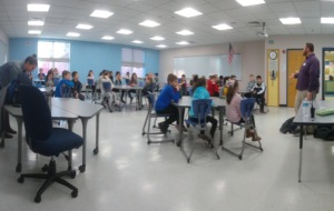 Training students at Conley Elementary School